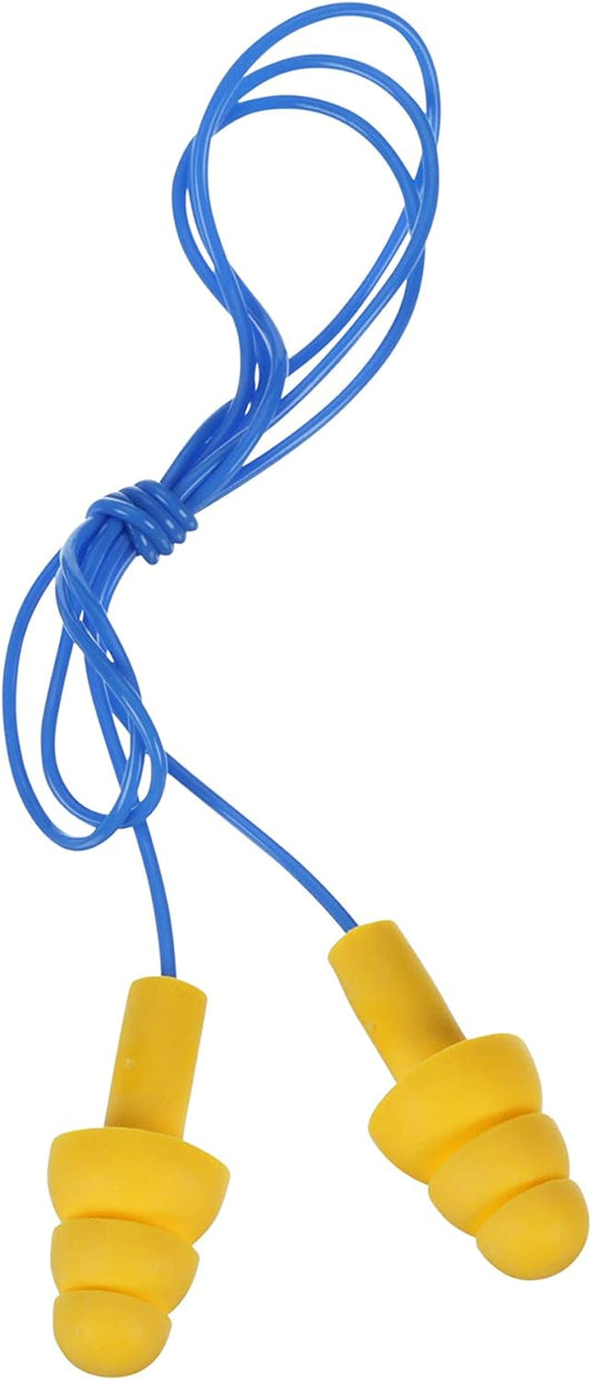 3M E-A-R UltraFit™ Corded Earplugs – Reusable Triple-Flange, 25 dB NRR – 100 Pairs (Model 340-4004)