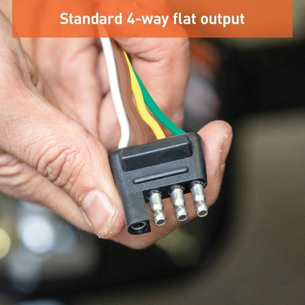 Curt Manufacturing 58032 4-Way Flat Connector Plug with 48-Inch Wires (Trailer Side)