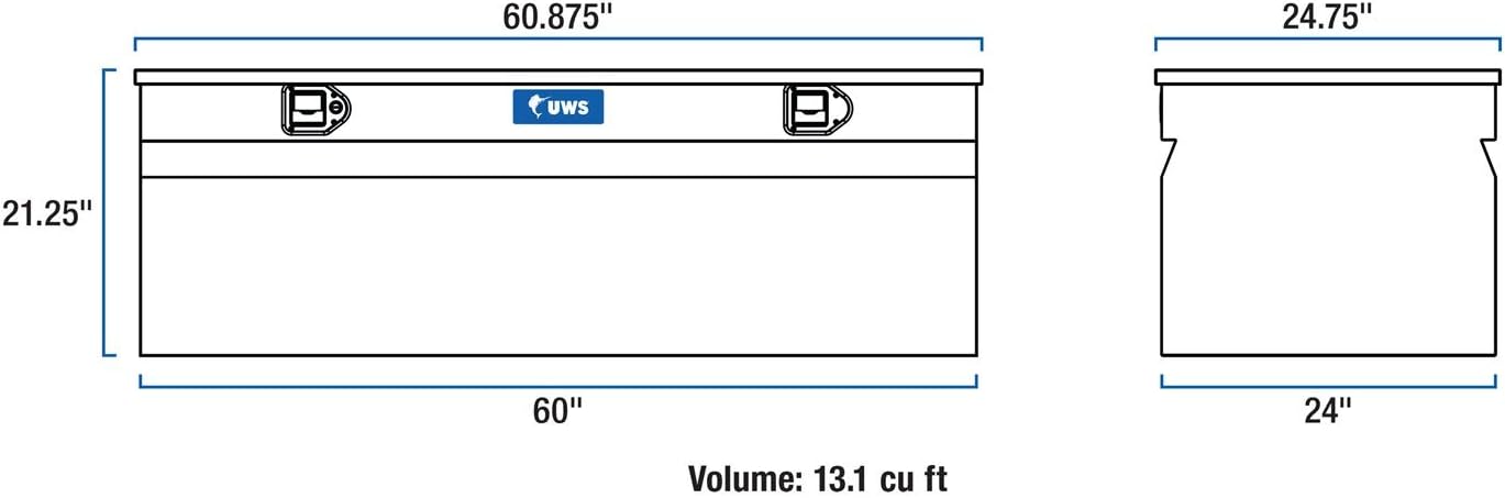 UWS United Welding Services TBC-60-BLK Black Storage Chest - 60 x 24 x 20 inches