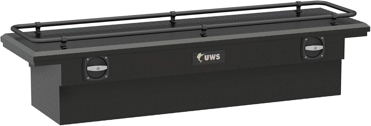 UWS United Welding Services SL-69-LP-MB-R 69-In Secure Lock Low Profile Matte Black Toolbox with Rail