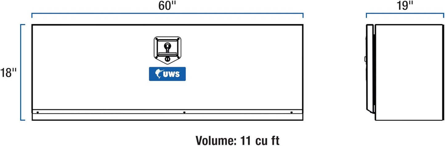UWS EC40111 60" Aluminum Heavy-Wall Single-Door Flatbed Underbody Truck Tool Box