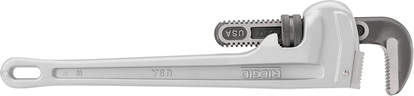 RIDGID 31100 Model 818 Aluminum Pipe Wrench – 18" Straight Plumbing Wrench, Lightweight Design