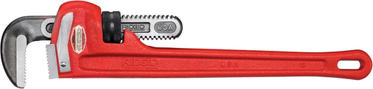 RIDGID 31025 Model 18 Heavy-Duty Straight Pipe Wrench – 18-Inch, Red, Iron Construction
