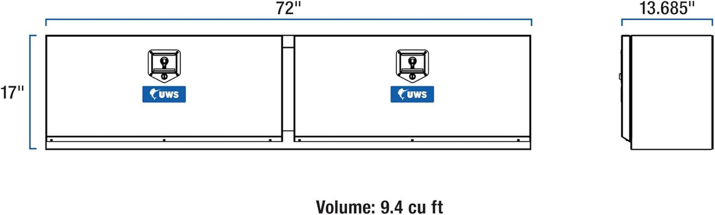 UWS EC40041 72" Aluminum Heavy-Wall Double-Door Topside Truck Tool Box