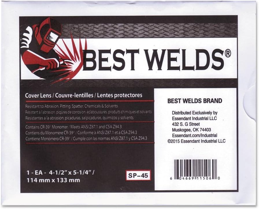 Best Welds CR-39 Plastic Cover Lens – 4-1/4" x 2" | Scratch & Static Resistant