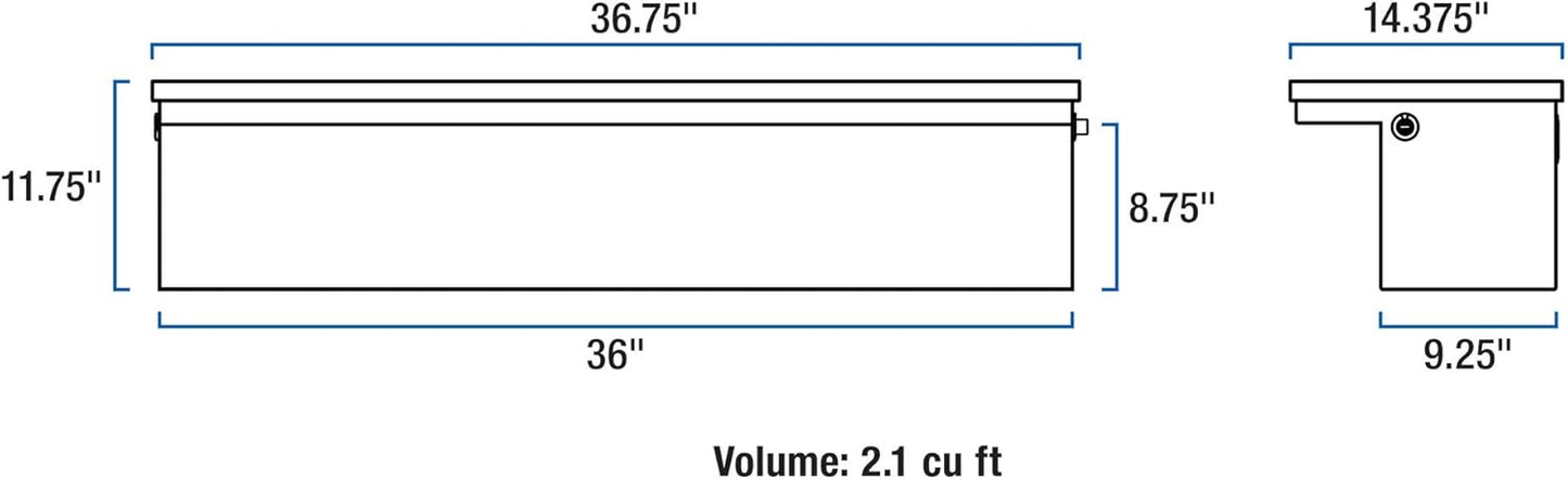 UWS EC30361 36" Aluminum Truck Side Tool Box with Low Profile RigidCore Lid