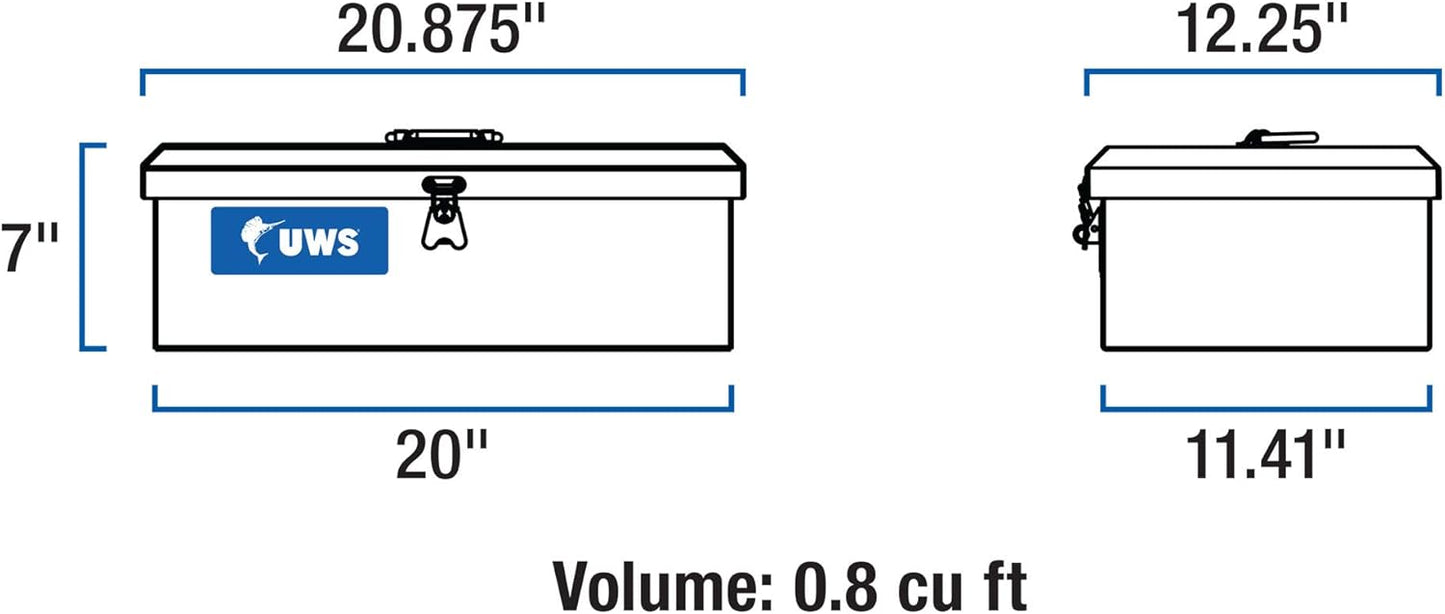 UWS EC20101 20" Heavy-Wall Bright Aluminum Tool Box – Compact, Durable & Corrosion-Resistant Storage