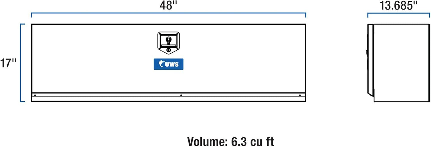 UWS EC40012 48" Gloss Black Aluminum Single-Door Topside Heavy-Wall Tool Box