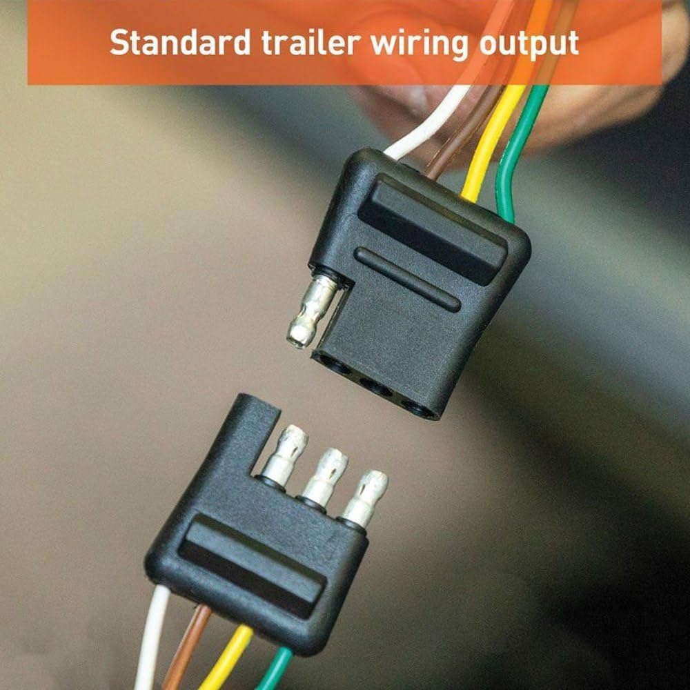 Curt Manufacturing 58042 4-Way Flat Connector Socket with 48-Inch Wires (Vehicle Side)