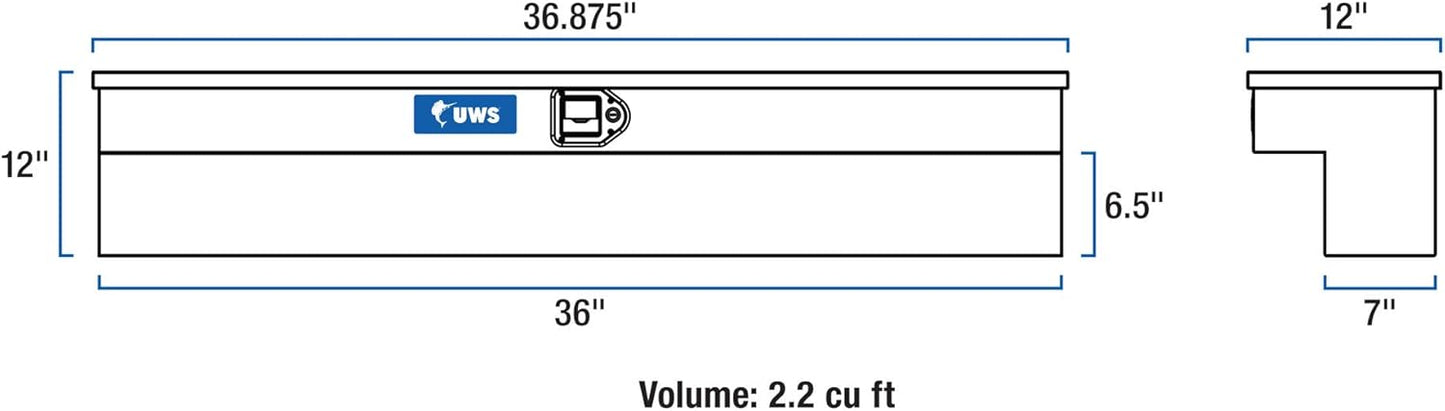 UWS EC30071 36-Inch Heavy-Wall Aluminum Truck Side Tool Box – RigidCore Lid,