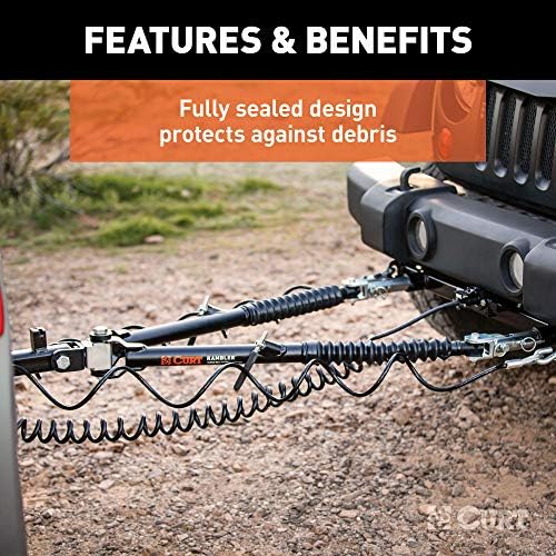 Curt Manufacturing Rambler Steel RV Tow Bar 7500 lb Capacity with 2-inch Shank
