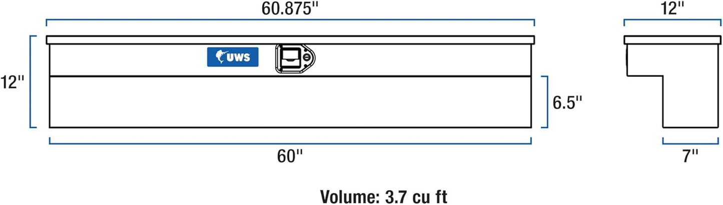 UWS EC30111 60" Heavy-Wall Aluminum Truck Side Tool Box – RigidCore Lid