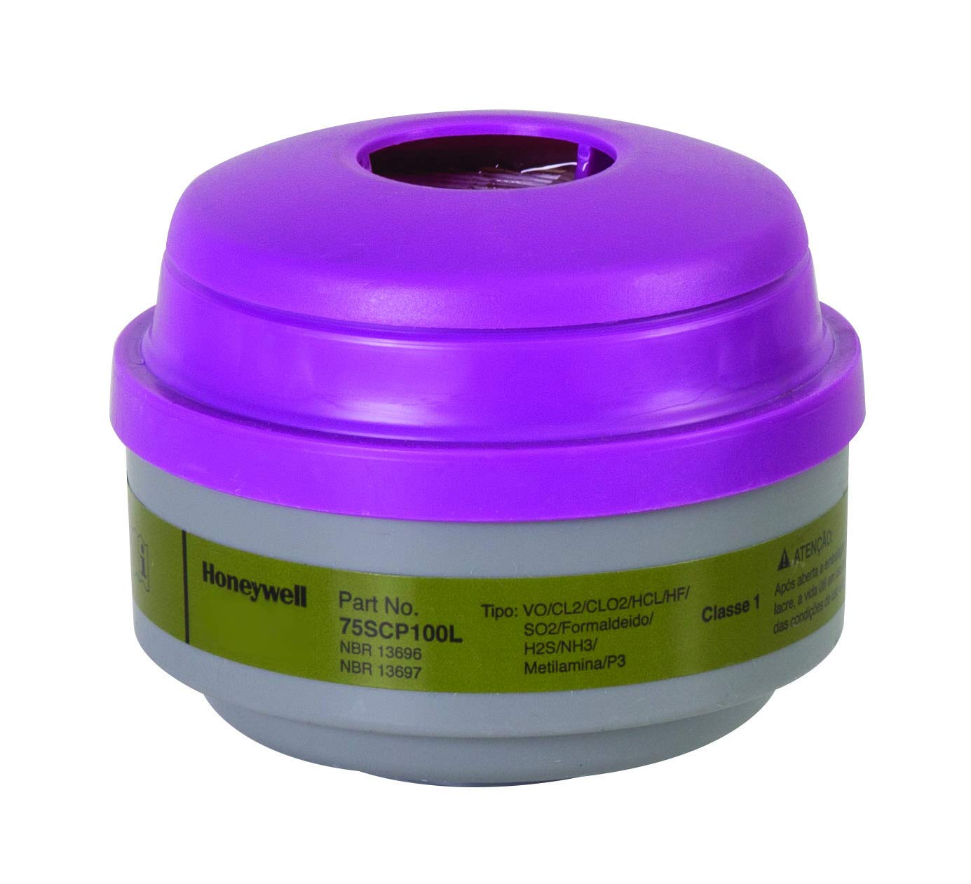 Honeywell Defender P100 Respirator Cartridges (Pack of 2) – Multi-Contaminant Filter, Olive/Magenta | NIOSH Approved