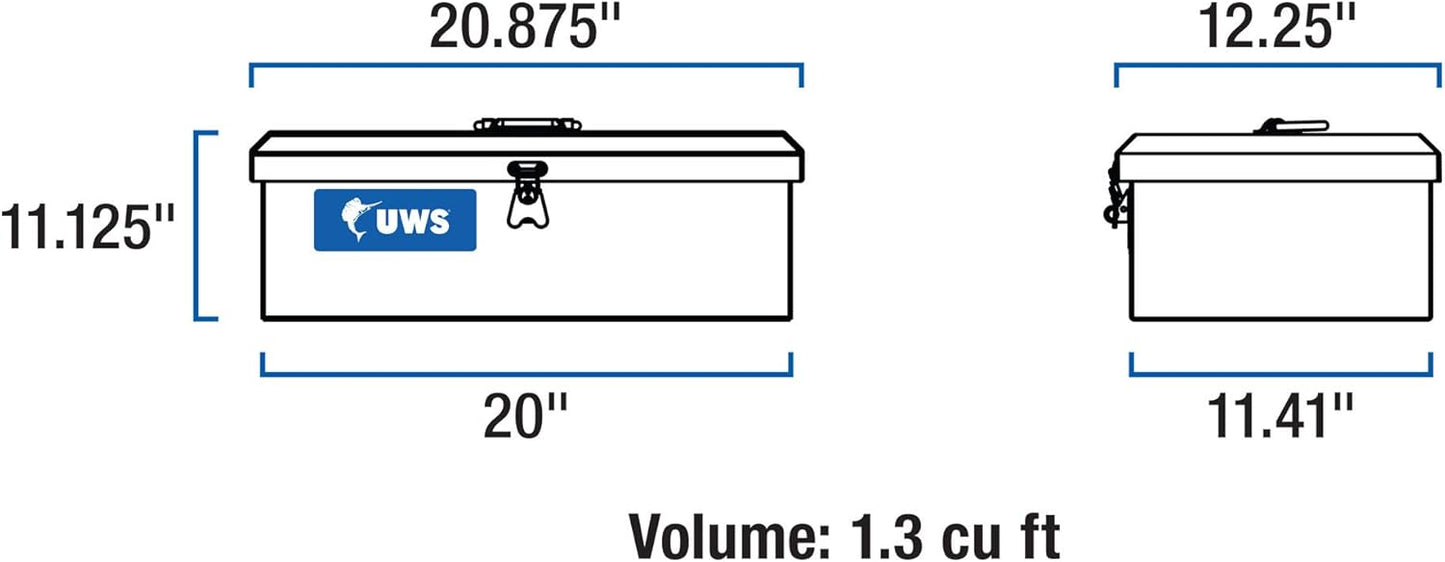 UWS EC20111 20" Heavy-Wall Aluminum Tool Box – Portable, Corrosion-Resistant & Lockable Storage Chest
