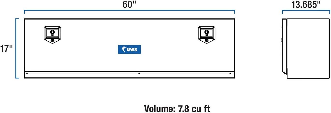 UWS EC40032 60" Gloss Black Aluminum Single-Door Topside Heavy-Wall Tool Box