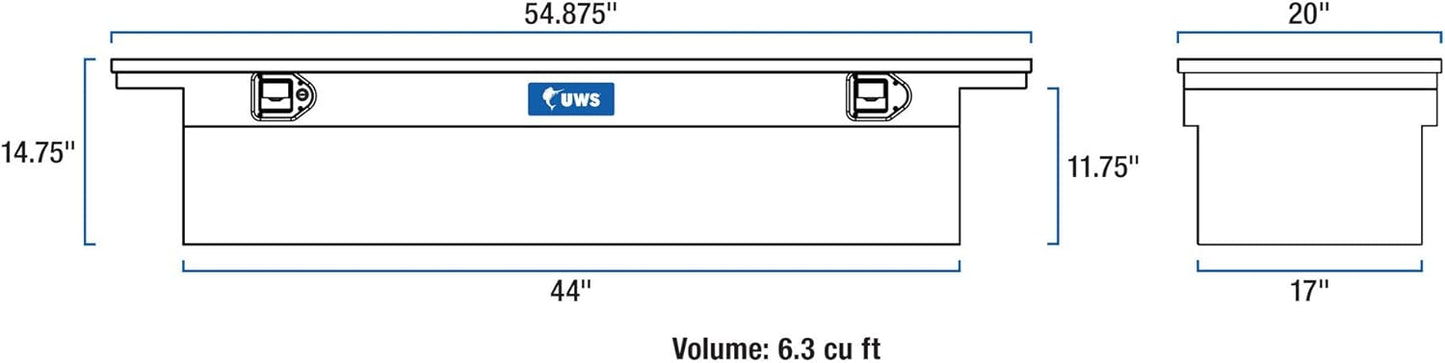 UWS United Welding Services TBS-54-LP 54-Inch Aluminum Single Lid Crossover Toolbox with Low Profile Design