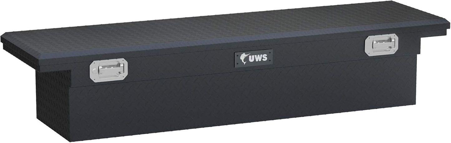 UWS United Welding Services 72-Inch Aluminum Single Lid Crossover Toolbox with Pull Handle - Low Profile Matte Black, Model TBS-72-LP-PH-MB