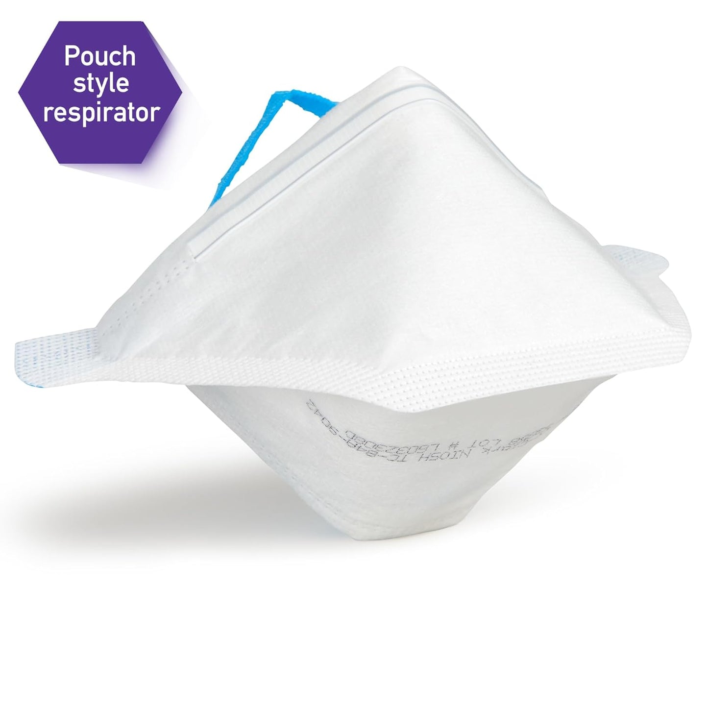 Kimberly-Clark Kimtech™ N95 Pouch Respirator (53358) – NIOSH-Approved, Regular Size, White, 50-Pack – Made in USA, Comfortable Fit with Soft Headbands