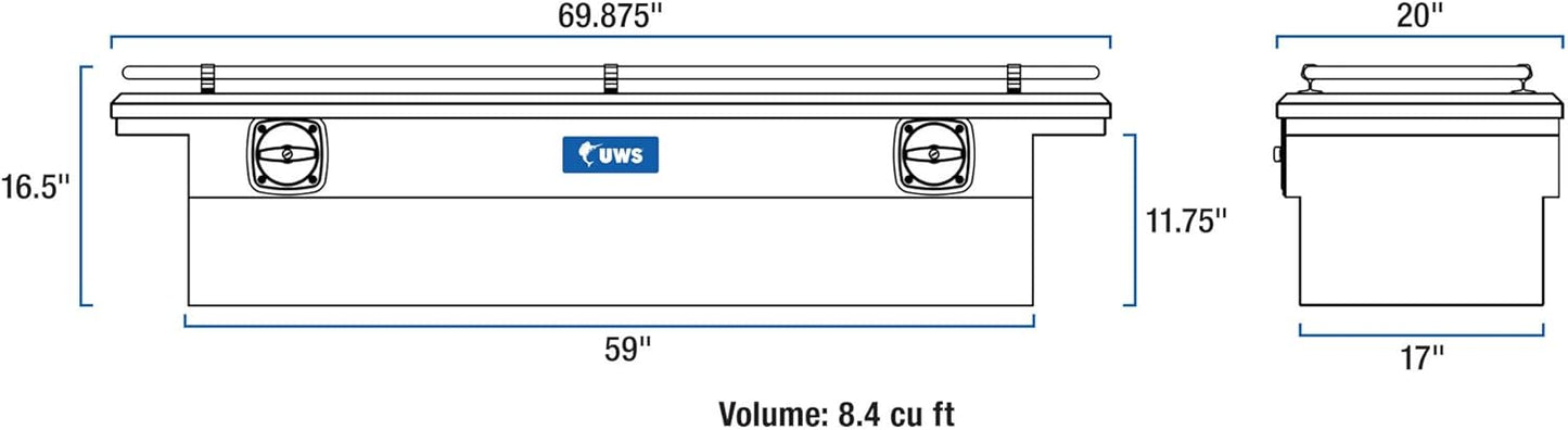 UWS United Welding Services SL-69-LP-MB 69-Inch Secure Lock Low Profile Matte Black Toolbox
