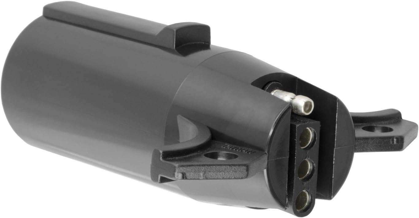 Curt Manufacturing 57040 7-Pole Round to 4-Flat Trailer Wiring Adapter