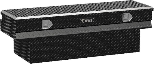 UWS EC20342 60" Gloss Black Heavy-Wall Aluminum Notched Truck Storage Box with RigidCore Lid – Lockable, Weatherproof Tool Chest