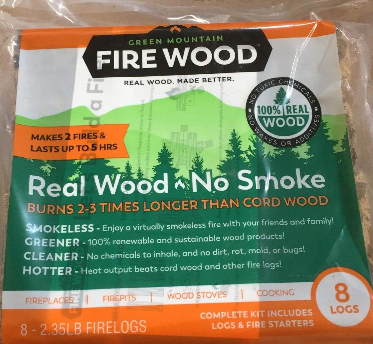 Green Mountain Firewood 8 - Log Bundle with Fire Starters - Autosphere