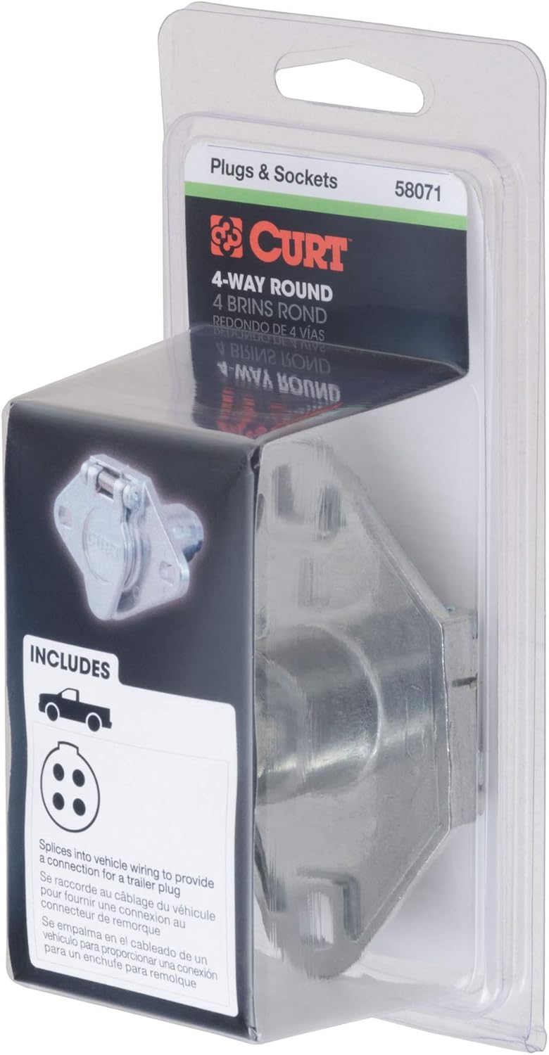 Curt Manufacturing 58071 4 Way Round Vehicle End Packaged