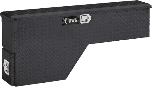 UWS EC30032 48-Inch Passenger-Side Gloss Black Heavy-Wall Aluminum Fender Wheel Well Tool Box – RigidCore Lid, Weatherproof