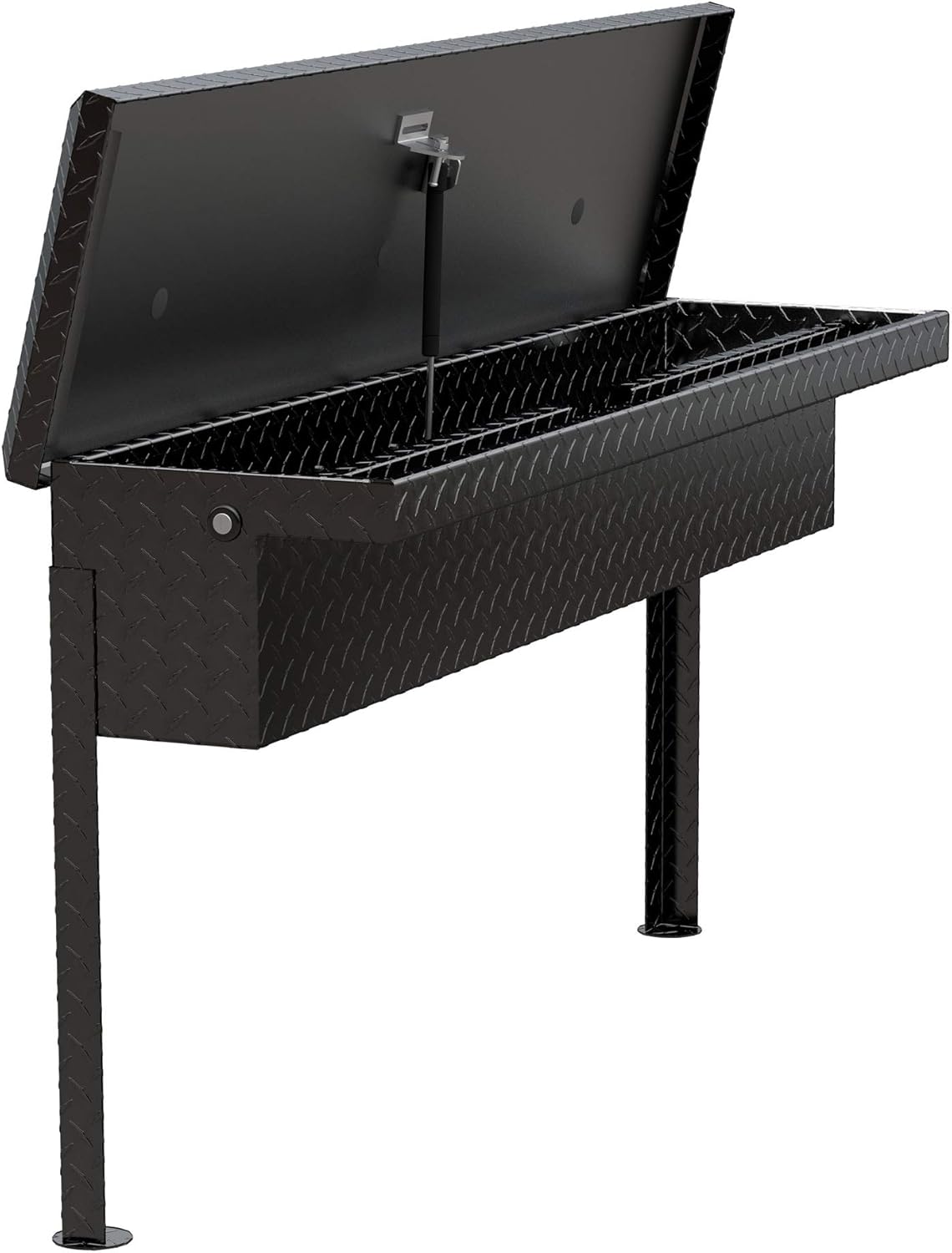 UWS United Welding Services EC30202-MK2 Gloss Black Aluminum 48-Inch Truck Side Tool Box with Low Profile Space-Saving Legs