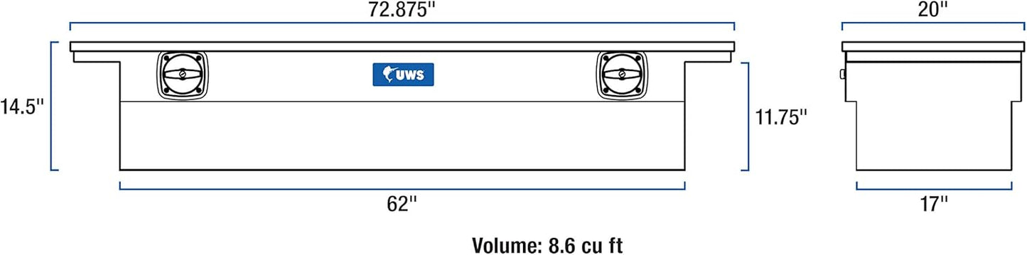 UWS United Welding Services SL-72-LP 72-Inch Secure Lock Low Profile Bright Toolbox
