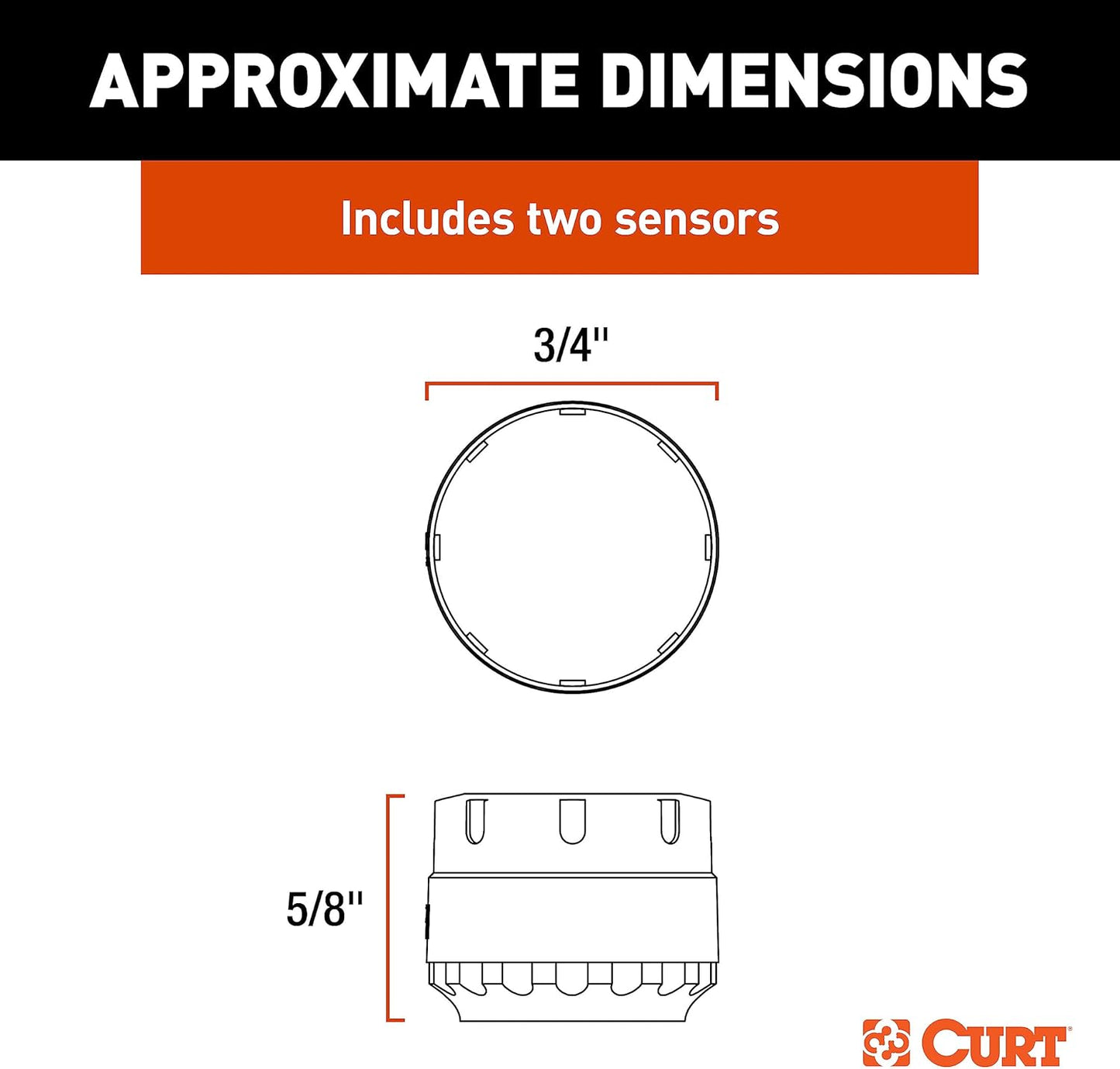 Curt Manufacturing Tire Linc Auto TPMS Sensors 2 Pack - Reliable Tire Pressure Monitoring System