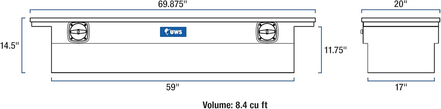 UWS/United Welding Services SL-69-LP 69-In Secure Lock Low Profile Bright Toolbox