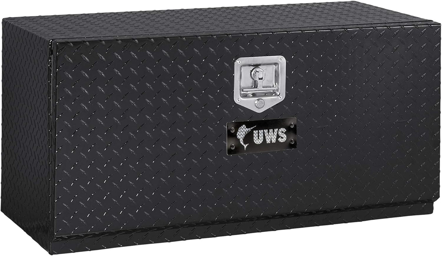UWS EC40092 36" Gloss Black Aluminum Single-Door Flatbed Heavy-Wall Tool Box
