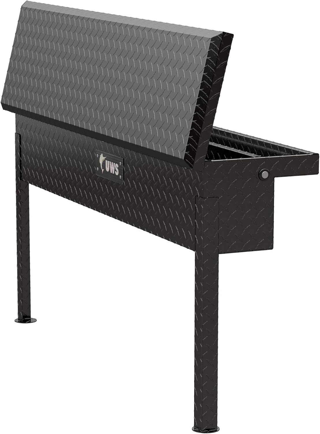UWS United Welding Services EC30202-MK2 Gloss Black Aluminum 48-Inch Truck Side Tool Box with Low Profile Space-Saving Legs