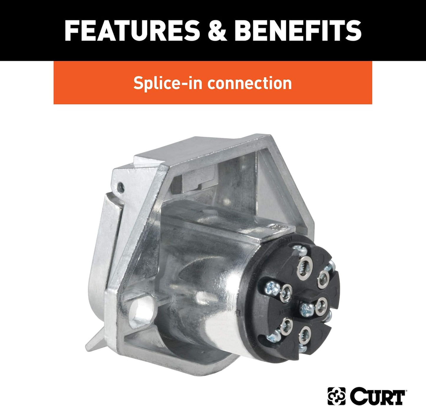 Curt Manufacturing 58170 7-Pole Diecast Connector Car End