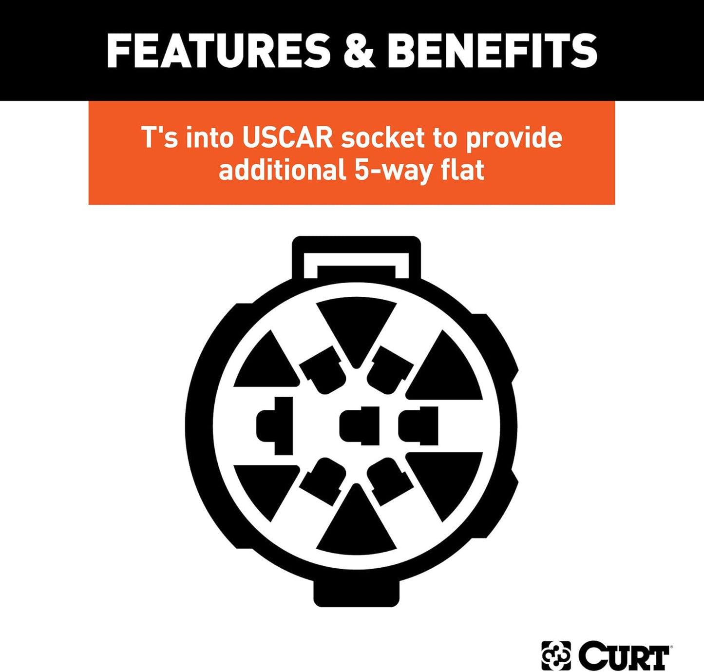 Curt Manufacturing 56584 5 Flat T-Connector for Trailer Wiring