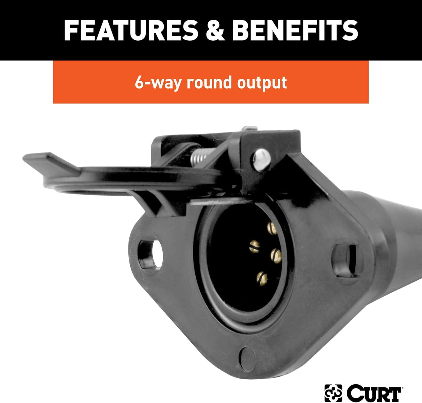Curt Manufacturing 58130 6-Pole Le Connector Car End