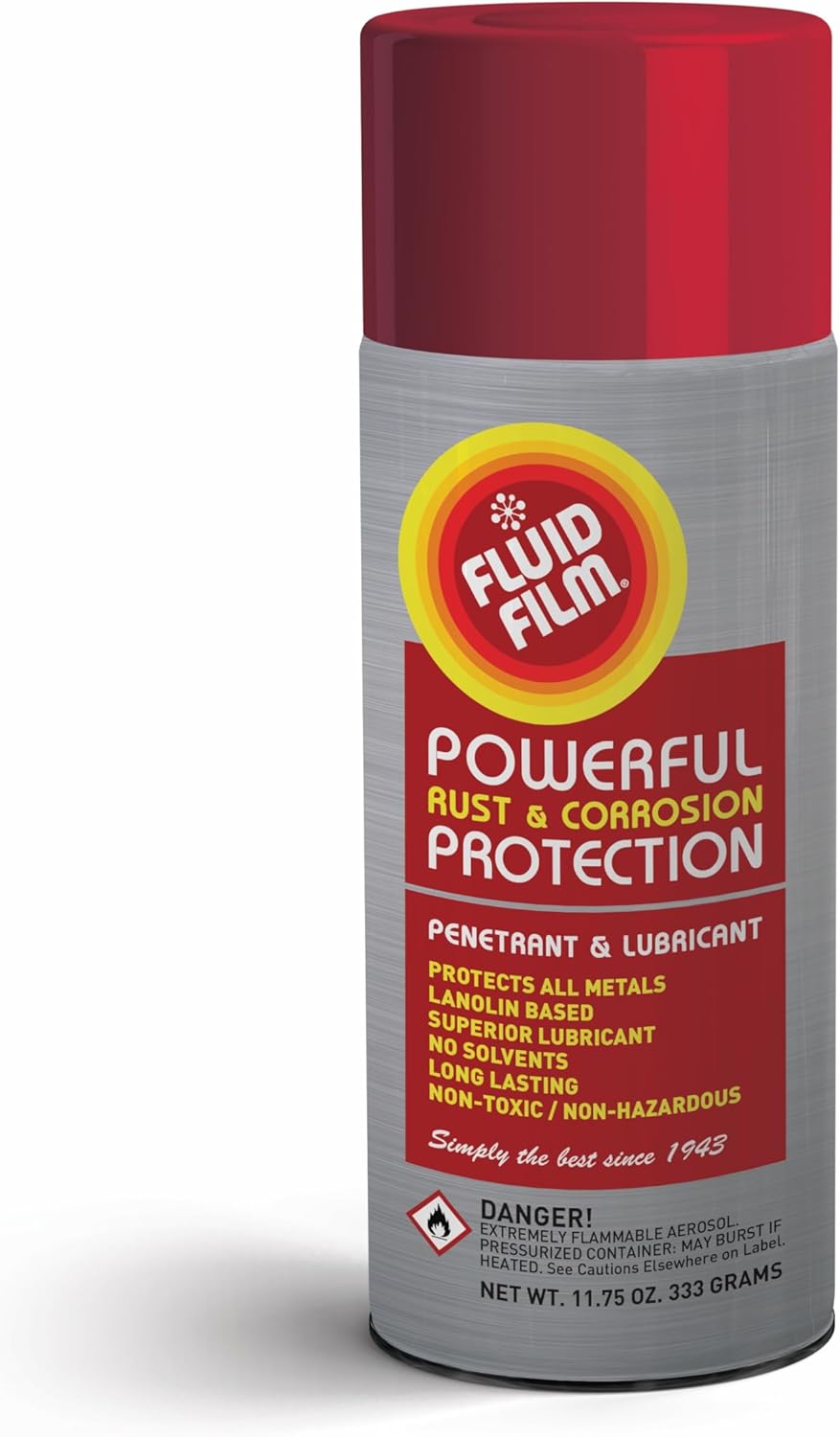 Fluid Film (3 Aerosol Cans) Rust & Corrosion Protection; Metal Surface Penetrant & Lubricant, Marine, Automotive, Industrial, Home, 11.75 Oz