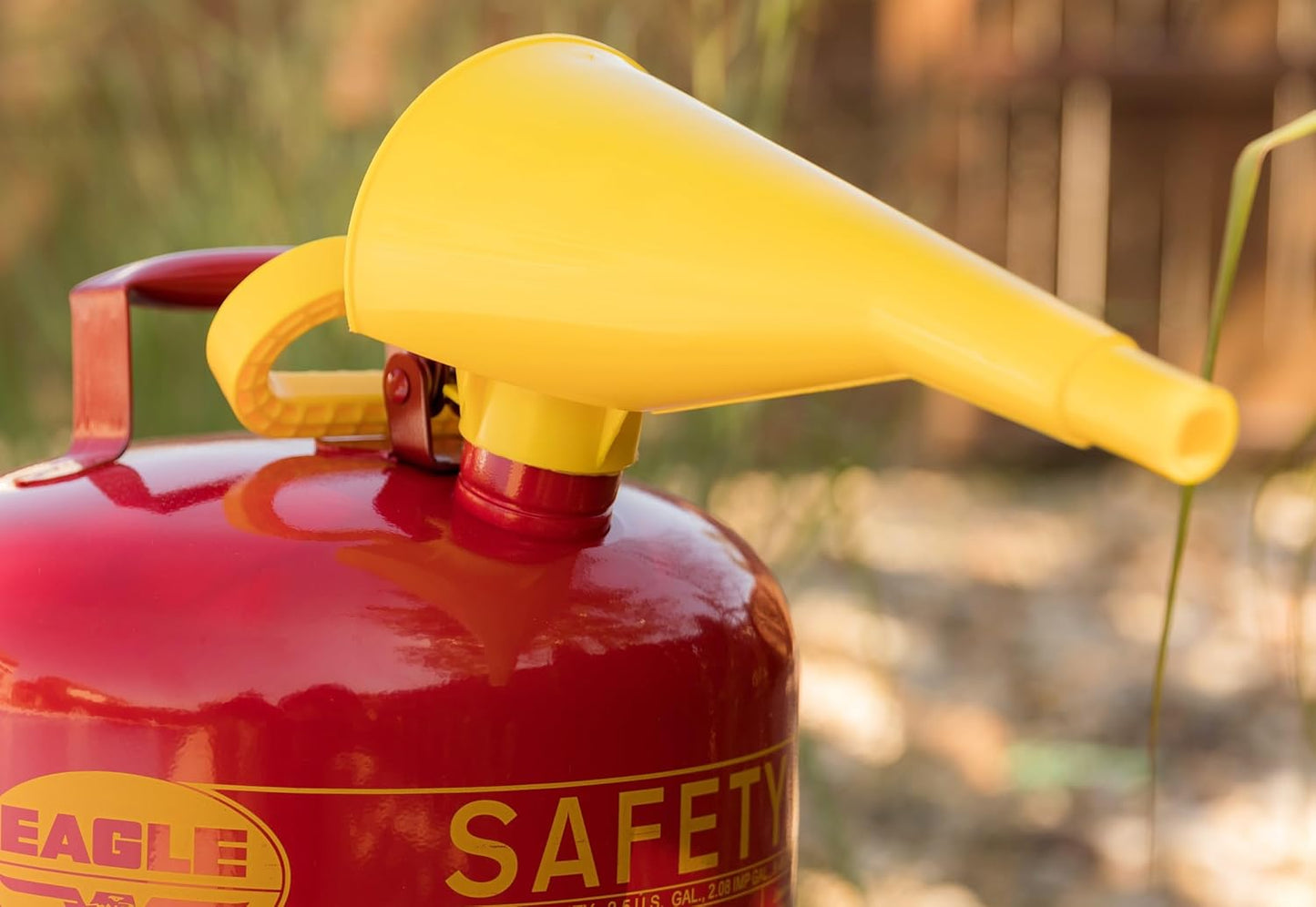 Eagle Plastic Funnel for Type I Metal Safety Cans, 5"x 7"x 12", Made of Chemically Resistant High-Density Polyethylene, Yellow, Made in The USA, F15FUN