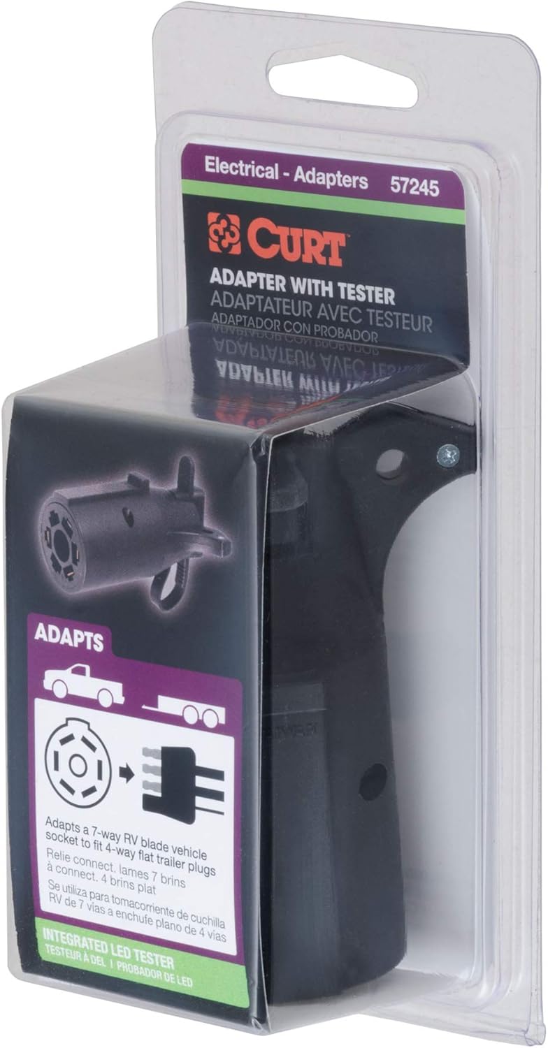 Curt Manufacturing 57245 7-Way RV to 4-Way Flat Trailer Adapter