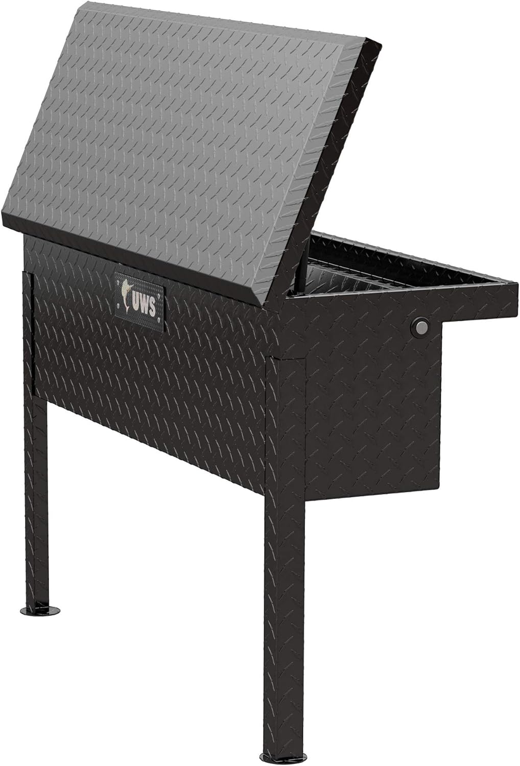 UWS EC30362 36" Gloss Black Heavy-Wall Aluminum Truck Side Tool Box with Lid