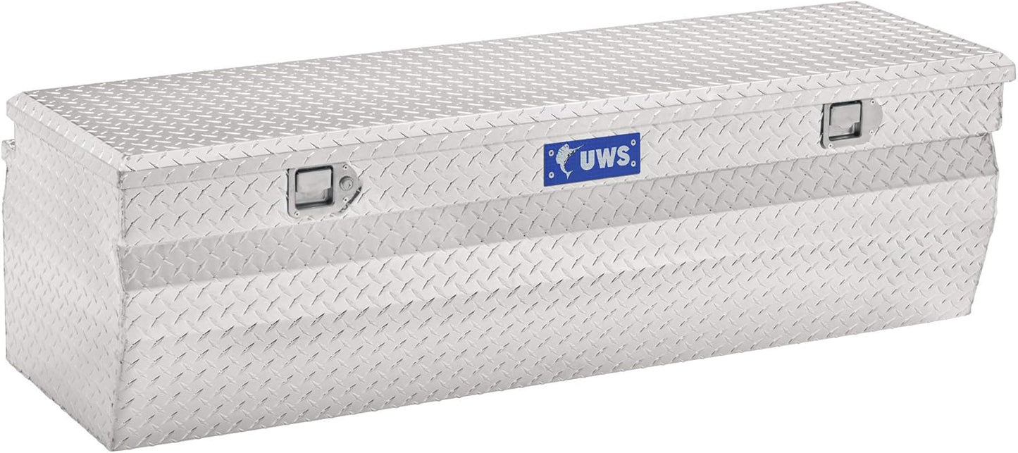UWS EC20271 48" Bright Aluminum Wedge Utility Chest – Heavy-Duty Truck Storage Box with RigidCore Lid
