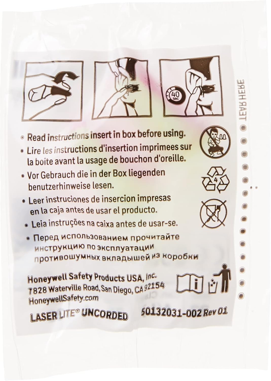 Laser Lite® Foam Disposable Earplugs – Magenta/Yellow, Uncorded, 200 Pairs/Box