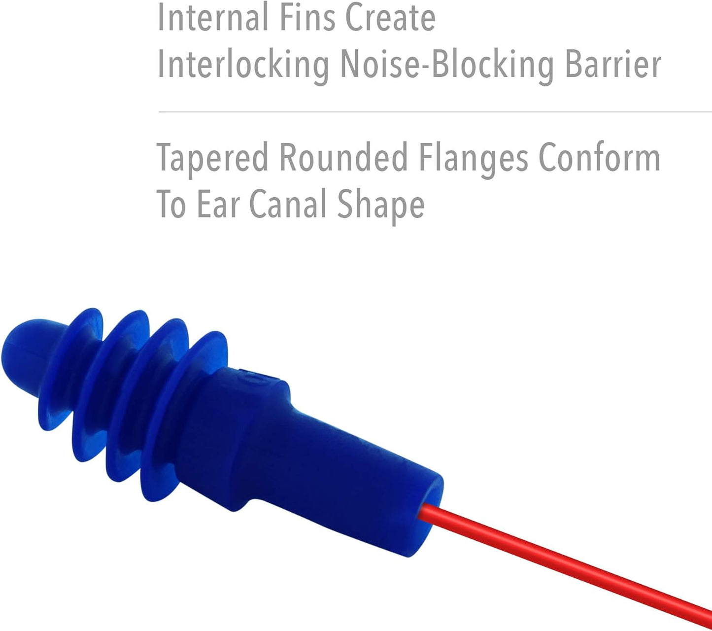 Howard Leight DPAS30R AirSoft Reusable Earplugs – Flanged with Red Polycord, 100 Pairs – Blue