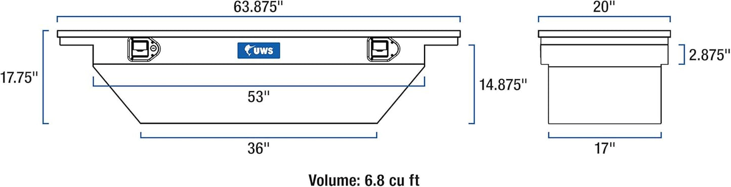 UWS/United Welding Services TBSD-63A-LP-BLK 63-Inch Deep Single Lid Low Profile Black Toolbox