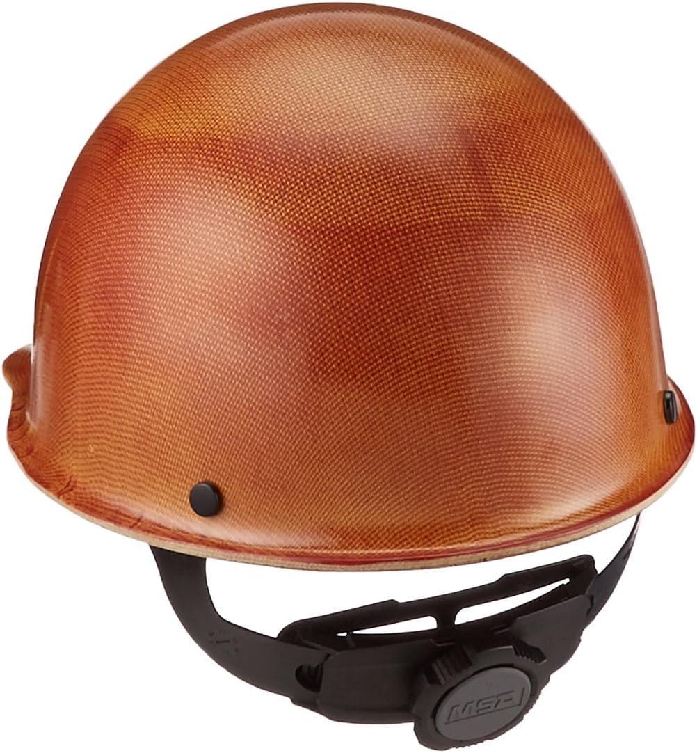 MSA 475405 Large Skullgard Cap Style Safety Hard Hat with Fas-Trac III Ratchet Suspension | Non-slotted Cap, Made of Phenolic Resin, Radiant Heat Loads up to 350F - Large Size in Natural Tan