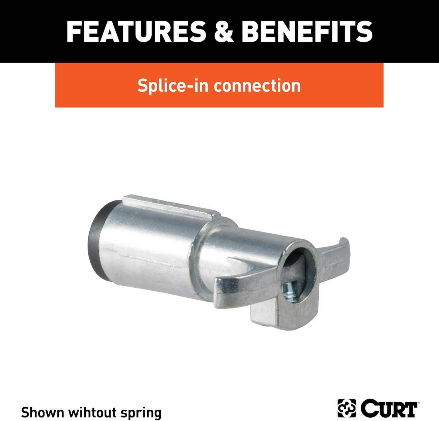 Curt Manufacturing 58082 6-Pole Die Cast Connector with Spring Car End