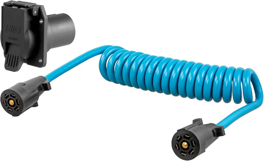 Curt Manufacturing 57284 8 ft Dinghy Towing Electrical Adapter & Socket with 7-Way RV Blade Fits USCar