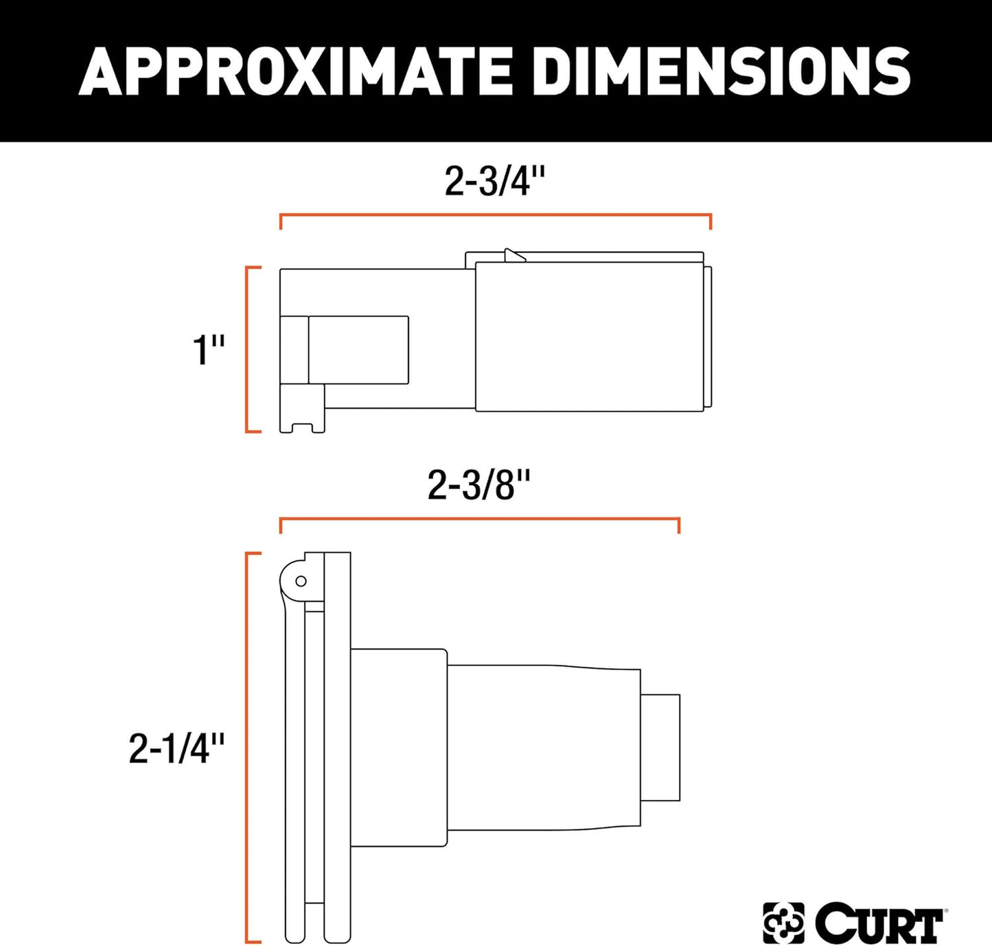 Curt Manufacturing I8/I9 6-Pole Die Cast Connector for Car and Trailer Ends - Part 58092