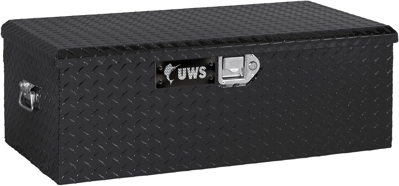 UWS FOOT-LOCKER-BLK Black Aluminum Chest with End Handles & Insulated Beveled Lid
